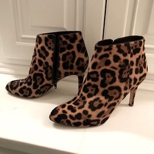 Jcrew calf hair booties leopard size 8